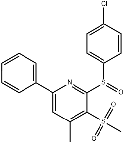 2-[(4-CHLOROPHENYL)SULFINYL]-4-METHYL-3-(METHYLSULFONYL)-6-PHENYLPYRIDINE Struktur