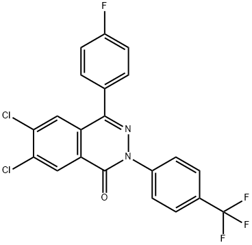 6,7-DICHLORO-4-(4-FLUOROPHENYL)-2-[4-(TRIFLUOROMETHYL)PHENYL]-1(2H)-PHTHALAZINONE Struktur