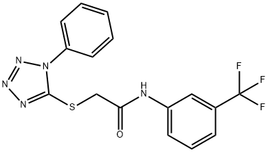 2-[(1-PHENYL-1H-1,2,3,4-TETRAAZOL-5-YL)SULFANYL]-N-[3-(TRIFLUOROMETHYL)PHENYL]ACETAMIDE Struktur