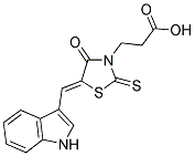 3-[(5Z)-5-(1H-INDOL-3-YLMETHYLENE)-4-OXO-2-THIOXO-1,3-THIAZOLIDIN-3-YL]PROPANOIC ACID Struktur