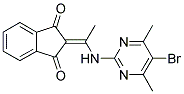 2-(((5-BROMO-4,6-DIMETHYLPYRIMIDIN-2-YL)AMINO)ETHYLIDENE)INDANE-1,3-DIONE Struktur