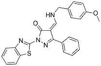 (Z)-1-(BENZO[D]THIAZOL-2-YL)-4-((4-METHOXYBENZYLAMINO)METHYLENE)-3-PHENYL-1H-PYRAZOL-5(4H)-ONE Struktur