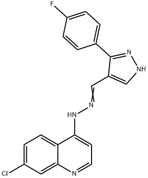 3-(4-FLUOROPHENYL)-1H-PYRAZOLE-4-CARBALDEHYDE N-(7-CHLORO-4-QUINOLINYL)HYDRAZONE Struktur