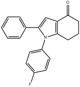 1-(4-FLUOROPHENYL)-2-PHENYL-1,5,6,7-TETRAHYDRO-4H-INDOL-4-ONE Struktur