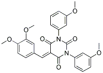 1,3-BIS(3-METHOXYPHENYL)-5-((3,4-DIMETHOXYPHENYL)METHYLENE)-1,3-DIAZAPERHYDROINE-2,4,6-TRIONE Struktur