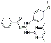 N-{(1E)-[(4,6-DIMETHYLPYRIMIDIN-2-YL)AMINO][(4-METHOXYPHENYL)AMINO]METHYLENE}BENZAMIDE Struktur