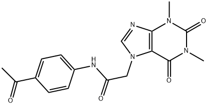 N-(4-ACETYLPHENYL)-2-(1,3-DIMETHYL-2,6-DIOXO-1,2,3,6-TETRAHYDRO-7H-PURIN-7-YL)ACETAMIDE Struktur