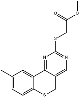 METHYL 2-[(9-METHYL-5H-THIOCHROMENO[4,3-D]PYRIMIDIN-2-YL)SULFANYL]ACETATE Struktur