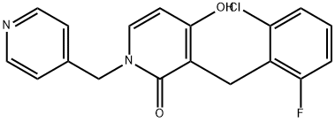 3-(2-CHLORO-6-FLUOROBENZYL)-4-HYDROXY-1-(4-PYRIDINYLMETHYL)-2(1H)-PYRIDINONE Struktur