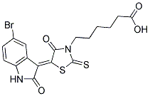 6-[(5Z)-5-(5-BROMO-2-OXO-1,2-DIHYDRO-3H-INDOL-3-YLIDENE)-4-OXO-2-THIOXO-1,3-THIAZOLIDIN-3-YL]HEXANOIC ACID Struktur