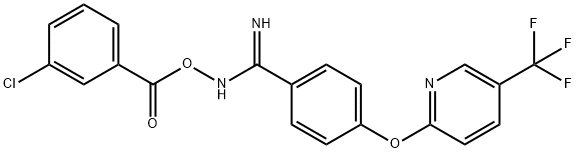 2-AMINO-1-AZA-2-(4-(5-(TRIFLUOROMETHYL)(2-PYRIDYLOXY))PHENYL)VINYL 3-CHLOROBENZOATE Struktur