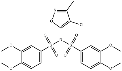 N-(4-CHLORO-3-METHYL-5-ISOXAZOLYL)-N-[(3,4-DIMETHOXYPHENYL)SULFONYL]-3,4-DIMETHOXYBENZENESULFONAMIDE Struktur