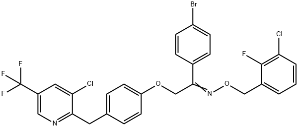 1-(4-BROMOPHENYL)-2-(4-([3-CHLORO-5-(TRIFLUOROMETHYL)-2-PYRIDINYL]METHYL)PHENOXY)-1-ETHANONE O-(3-CHLORO-2-FLUOROBENZYL)OXIME Struktur