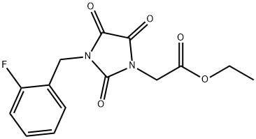 ETHYL 2-[3-(2-FLUOROBENZYL)-2,4,5-TRIOXO-1-IMIDAZOLIDINYL]ACETATE Struktur