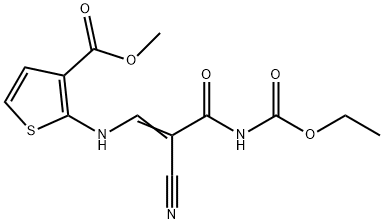 METHYL 2-(((Z)-2-CYANO-3-[(ETHOXYCARBONYL)AMINO]-3-OXO-1-PROPENYL)AMINO)-3-THIOPHENECARBOXYLATE Struktur