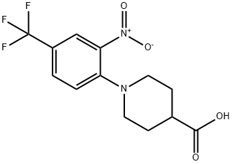 1-[2-NITRO-4-(TRIFLUOROMETHYL)PHENYL]PIPERIDINE-4-CARBOXYLIC ACID Struktur