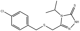 5-([(4-CHLOROBENZYL)SULFANYL]METHYL)-4-ISOPROPYL-4H-1,2,4-TRIAZOL-3-YLHYDROSULFIDE Struktur