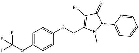 4-BROMO-2-METHYL-1-PHENYL-3-((4-(TRIFLUOROMETHYLTHIO)PHENOXY)METHYL)-3-PYRAZOLIN-5-ONE Struktur