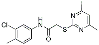 N-(3-CHLORO-4-METHYLPHENYL)-2-[(4,6-DIMETHYL-2-PYRIMIDINYL)SULFANYL]ACETAMIDE Struktur