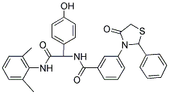 N-(2-(2,6-DIMETHYLPHENYLAMINO)-1-(4-HYDROXYPHENYL)-2-OXOETHYL)-3-(4-OXO-2-PHENYLTHIAZOLIDIN-3-YL)BENZAMIDE Struktur