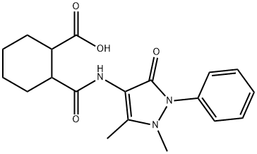 2-(N-(2,3-DIMETHYL-5-OXO-1-PHENYL-3-PYRAZOLIN-4-YL)CARBAMOYL)CYCLOHEXANECARBOXYLIC ACID Struktur