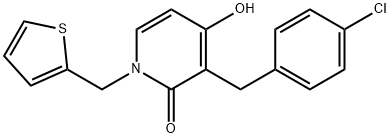 3-(4-CHLOROBENZYL)-4-HYDROXY-1-(2-THIENYLMETHYL)-2(1H)-PYRIDINONE Struktur