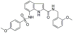 N-(2-METHOXYBENZYL)-7-[((4-METHOXYPHENYL)SULPHONYL)AMINO]-(1H)-INDOLE-2-CARBOXAMIDE Struktur