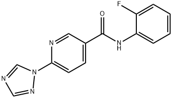 N-(2-FLUOROPHENYL)-6-(1H-1,2,4-TRIAZOL-1-YL)NICOTINAMIDE Struktur