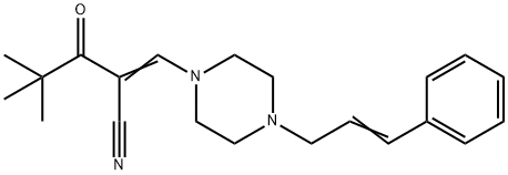 2-(2,2-DIMETHYLPROPANOYL)-3-(4-(3-PHENYLPROP-2-ENYL)PIPERAZINYL)PROP-2-ENENITRILE Struktur