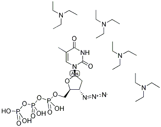 3'-AZIDO 3'-DEOXYTHYMIDINE 5'-TRIPHOSPHATE, TETRATRIETHYLAMMONIUM SALT Struktur