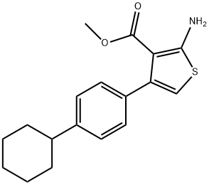 2-AMINO-4-(4-CYCLOHEXYL-PHENYL)-THIOPHENE-3-CARBOXYLIC ACID METHYL ESTER Struktur