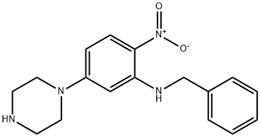 N-BENZYL-N-(2-NITRO-5-PIPERAZIN-1-YLPHENYL)AMINE Struktur