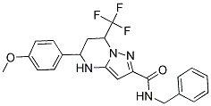 N-BENZYL-5-(4-METHOXYPHENYL)-7-(TRIFLUOROMETHYL)-4,5,6,7-TETRAHYDROPYRAZOLO[1,5-A]PYRIMIDINE-2-CARBOXAMIDE Struktur