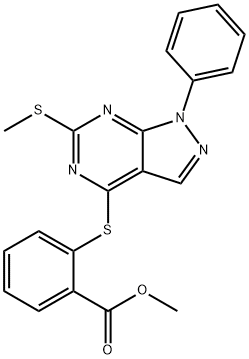 METHYL 2-([6-(METHYLSULFANYL)-1-PHENYL-1H-PYRAZOLO[3,4-D]PYRIMIDIN-4-YL]SULFANYL)BENZENECARBOXYLATE Struktur