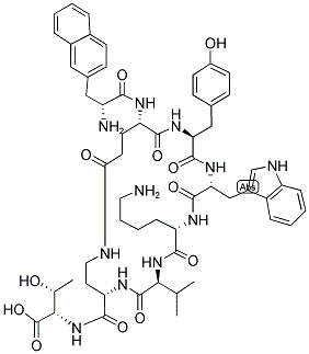 D-2-NAL-CYCLO(-GAMMA-GLU-TYR-D-TRP-LYS-VAL-L-ALPHA,GAMMA-DIAMINOBUTYRYL)-THR-NH2 Struktur