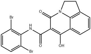 N-(2,6-DIBROMOPHENYL)-6-HYDROXY-4-OXO-1,2-DIHYDRO-4H-PYRROLO[3,2,1-IJ]QUINOLINE-5-CARBOXAMIDE Struktur