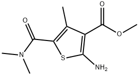 2-AMINO-5-DIMETHYLCARBAMOYL-4-METHYL-THIOPHENE-3-CARBOXYLIC ACID METHYL ESTER Struktur