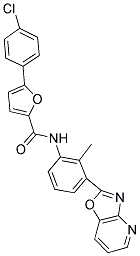 5-(4-CHLOROPHENYL)-N-(2-METHYL-3-[1,3]OXAZOLO[4,5-B]PYRIDIN-2-YLPHENYL)-2-FURAMIDE Struktur