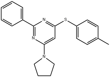 4-METHYLPHENYL 2-PHENYL-6-(1-PYRROLIDINYL)-4-PYRIMIDINYL SULFIDE Struktur