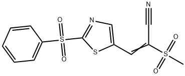 (Z)-2-(METHYLSULFONYL)-3-[2-(PHENYLSULFONYL)-1,3-THIAZOL-5-YL]-2-PROPENENITRILE Struktur