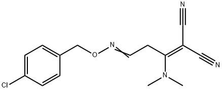 2-[3-([(4-CHLOROBENZYL)OXY]IMINO)-1-(DIMETHYLAMINO)PROPYLIDENE]MALONONITRILE Struktur