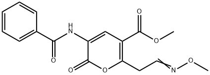 METHYL 3-(BENZOYLAMINO)-6-[2-(METHOXYIMINO)ETHYL]-2-OXO-2H-PYRAN-5-CARBOXYLATE Struktur