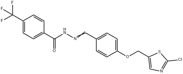 N'-((E)-(4-[(2-CHLORO-1,3-THIAZOL-5-YL)METHOXY]PHENYL)METHYLIDENE)-4-(TRIFLUOROMETHYL)BENZENECARBOHYDRAZIDE Struktur