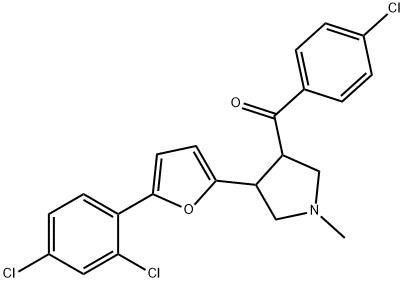 (4-CHLOROPHENYL)(4-[5-(2,4-DICHLOROPHENYL)-2-FURYL]-1-METHYLTETRAHYDRO-1H-PYRROL-3-YL)METHANONE Struktur