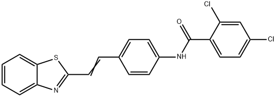 N-(4-[(E)-2-(1,3-BENZOTHIAZOL-2-YL)ETHENYL]PHENYL)-2,4-DICHLOROBENZENECARBOXAMIDE Struktur