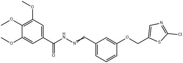 N'-((E)-(3-[(2-CHLORO-1,3-THIAZOL-5-YL)METHOXY]PHENYL)METHYLIDENE)-3,4,5-TRIMETHOXYBENZENECARBOHYDRAZIDE Struktur