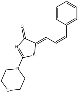 2-MORPHOLINO-5-[(Z,2Z)-3-PHENYL-2-PROPENYLIDENE]-1,3-THIAZOL-4-ONE Struktur