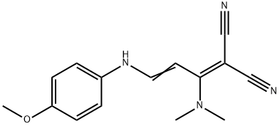 2-[1-(DIMETHYLAMINO)-3-(4-METHOXYANILINO)-2-PROPENYLIDENE]MALONONITRILE Struktur