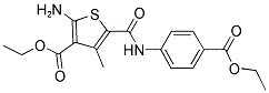 2-AMINO-5-(4-ETHOXYCARBONYL-PHENYLCARBAMOYL)-4-METHYL-THIOPHENE-3-CARBOXYLIC ACID ETHYL ESTER Struktur