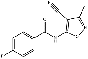 N-(4-CYANO-3-METHYL-5-ISOXAZOLYL)-4-FLUOROBENZENECARBOXAMIDE Struktur